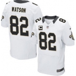 Men's New Orleans Saints #82 Benjamin Watson White Road C Patch NFL Nike Elite Jersey
