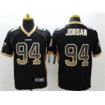 Men's New Orleans Saints #94 Cameron Jordan Nike Drift Fashion Black Elite Jersey