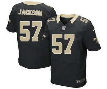 New Orleans Saints #57 Rickey Jackson Black Team Color NFL Nike Elite Jersey