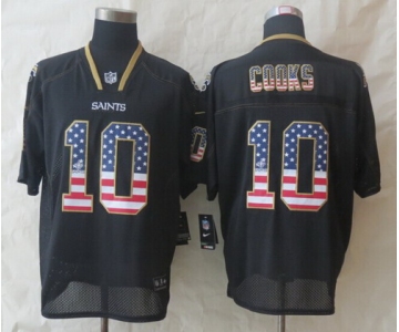 Nike New Orleans Saints #10 Brandin Cooks 2014 USA Flag Fashion Black Elite Jersey