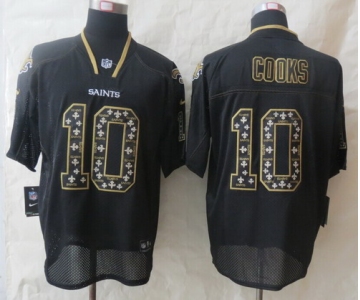 Nike New Orleans Saints #10 Brandin Cooks Lights Out Black Ornamented Elite Jersey