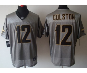 Nike New Orleans Saints #12 Marques Colston Gray Shadow Elite Jersey