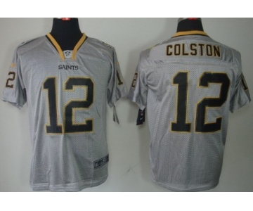 Nike New Orleans Saints #12 Marques Colston Lights Out Gray Elite Jersey