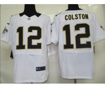 Nike New Orleans Saints #12 Marques Colston White Elite Jersey