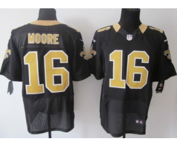 Nike New Orleans Saints #16 Lance Moore Black Elite Jersey