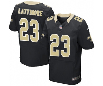 Nike New Orleans Saints #23 Marshon Lattimore Black Team Color Men's Stitched NFL Elite Jersey