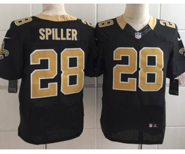 Nike New Orleans Saints #28 C.J. Spiller Black Elite Jersey