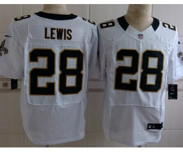 Nike New Orleans Saints #28 Keenan Lewis White Elite Jersey