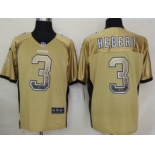 Nike New Orleans Saints #3 Bobby Hebert Drift Fashion Gold Elite Jersey