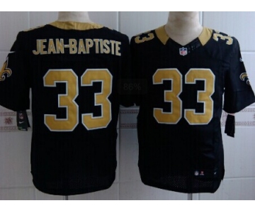 Nike New Orleans Saints #33 Stanley Jean-Baptiste Black Elite Jersey