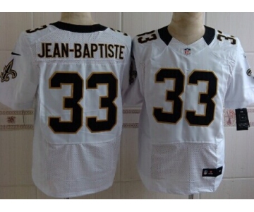 Nike New Orleans Saints #33 Stanley Jean-Baptiste White Elite Jersey