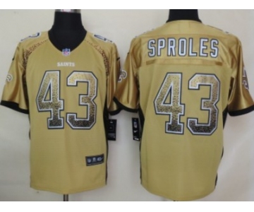 Nike New Orleans Saints #43 Darren Sproles Drift Fashion Gold Elite Jersey