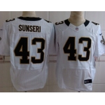 Nike New Orleans Saints #43 Vinnie Sunseri White Elite Jersey