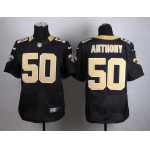 Nike New Orleans Saints #50 Stephone Anthony Black Elite Jersey