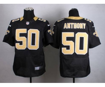 Nike New Orleans Saints #50 Stephone Anthony Black Elite Jersey