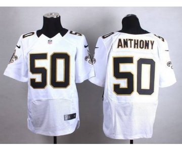 Nike New Orleans Saints #50 Stephone Anthony White Elite Jersey