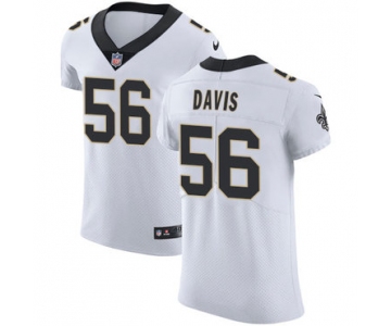 Nike New Orleans Saints #56 DeMario Davis White Men's Stitched NFL Vapor Untouchable Elite Jersey