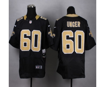 Nike New Orleans Saints #60 Max Unger Black Elite Jersey