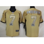 Nike New Orleans Saints #7 Morten Andersen Drift Fashion Gold Elite Jersey