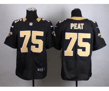 Nike New Orleans Saints #75 Andrus Peat Black Elite Jersey