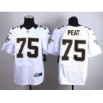 Nike New Orleans Saints #75 Andrus Peat White Elite Jersey