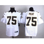 Nike New Orleans Saints #75 Andrus Peat White Elite Jersey