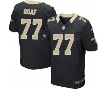 Nike New Orleans Saints #77 Willie Roaf Black Elite Jersey