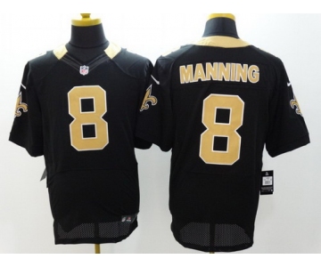 Nike New Orleans Saints #8 Archie Manning Black Elite Jersey