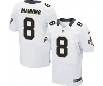 Nike New Orleans Saints #8 Archie Manning White Elite Jersey