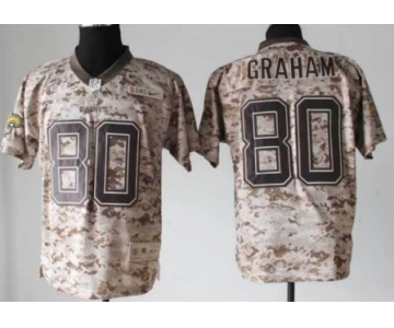 Nike New Orleans Saints #80 Jimmy Graham 2013 USMC Camo Elite Jersey