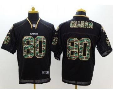 Nike New Orleans Saints #80 Jimmy Graham Black With Camo Elite Jersey