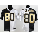 Nike New Orleans Saints #80 Jimmy Graham Black/White Two Tone Elite Jersey