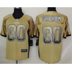 Nike New Orleans Saints #80 Jimmy Graham Drift Fashion Gold Elite Jersey