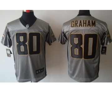 Nike New Orleans Saints #80 Jimmy Graham Gray Shadow Elite Jersey