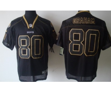 Nike New Orleans Saints #80 Jimmy Graham Lights Out Black Elite Jersey