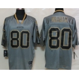 Nike New Orleans Saints #80 Jimmy Graham Lights Out Gray Elite Jersey