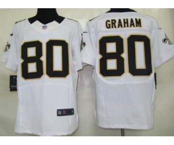 Nike New Orleans Saints #80 Jimmy Graham White Elite Jersey