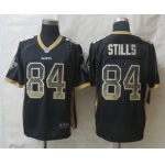 Nike New Orleans Saints #84 Kenny Stills Drift Fashion Black Elite Jersey