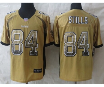 Nike New Orleans Saints #84 Kenny Stills Drift Fashion Gold Elite Jersey