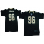 Nike New Orleans Saints #96 Tom Johnson Black Elite Jersey