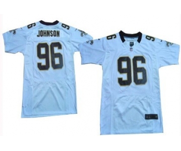 Nike New Orleans Saints #96 Tom Johnson White Elite Jersey