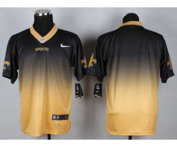 Nike New Orleans Saints Blank Black/Gold Fadeaway Elite Jersey