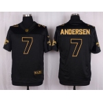 Nike Saints #7 Morten Andersen Black Men's Stitched NFL Elite Pro Line Gold Collection Jersey