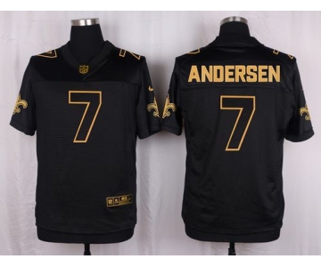 Nike Saints #7 Morten Andersen Black Men's Stitched NFL Elite Pro Line Gold Collection Jersey