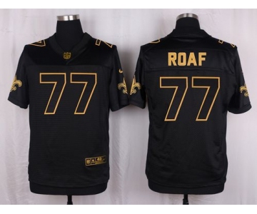 Nike Saints #77 Willie Roaf Black Men's Stitched NFL Elite Pro Line Gold Collection Jersey