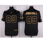 Nike Saints #89 Josh Hill Black Men's Stitched NFL Elite Pro Line Gold Collection Jersey