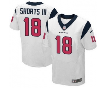 Men's Houston Texans #18 Cecil Shorts III White Road NFL Nike Elite Jersey