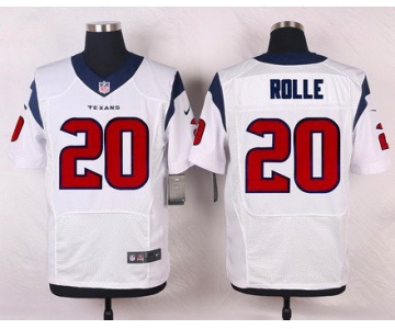 Men's Houston Texans #20 Jumal Rolle White Road NFL Nike Elite Jersey