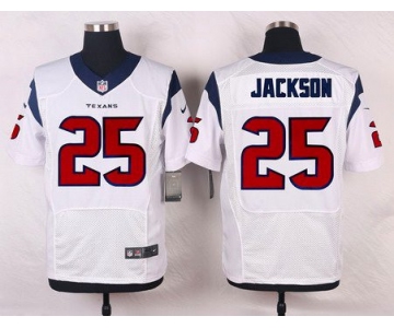 Men's Houston Texans #25 Kareem Jackson White Road NFL Nike Elite Jersey