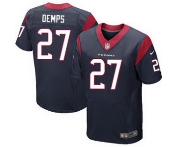 Men's Houston Texans #27 Quintin Demps Navy Blue Team Color NFL Nike Elite Jersey